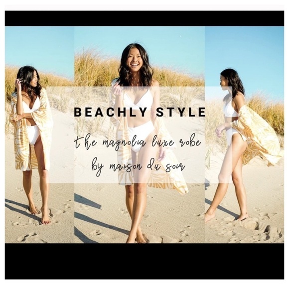 Maison Du Soir The Magnolia Luxe Robe Swimsuit Cover M/L - Picture 4 of 12